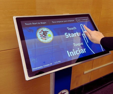 New wayfinding kiosks will help court goers navigate courthouse visits.