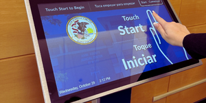 New wayfinding kiosks will help court goers navigate courthouse visits.